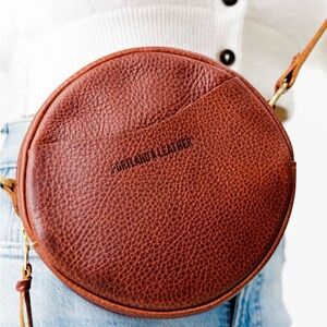 Portland Leather Small Circle Crossbody Bag in Nutmeg